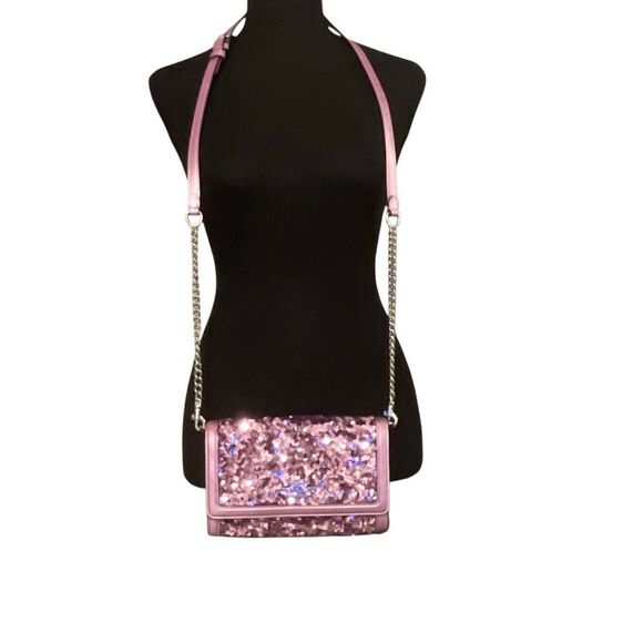 Coach Sequined Flap Clutch Crossbody Lilac Bag/Clutch - Picture 1 of 13
